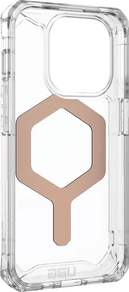 Urban Armor Gear Plyo Mag iPhone 15 Pro Hoesje - 114286114348 - Transparant/Rose Gold - afbeelding 3 van 6
