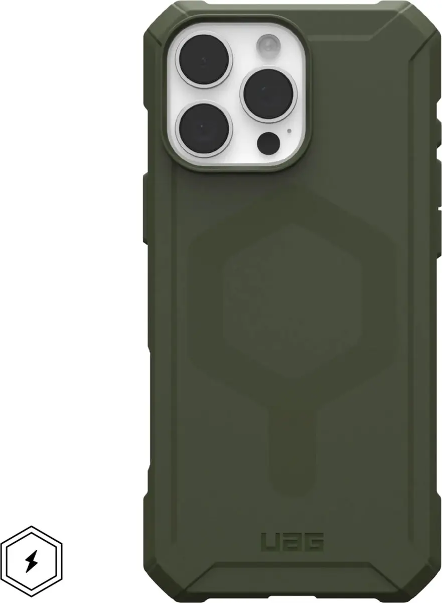 Urban Armor Gear Essential Armor Mag iPhone 16 Pro Max Hoesje - 114449117272 - Olive Green - afbeelding 2 van 6