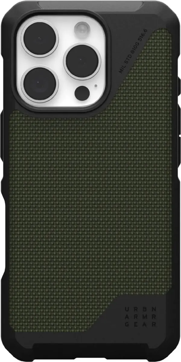 Urban Armor Gear Metropolis LT Hoesje iPhone 16 Pro - MagSafe - Kevlar Olive - afbeelding 4 van 6