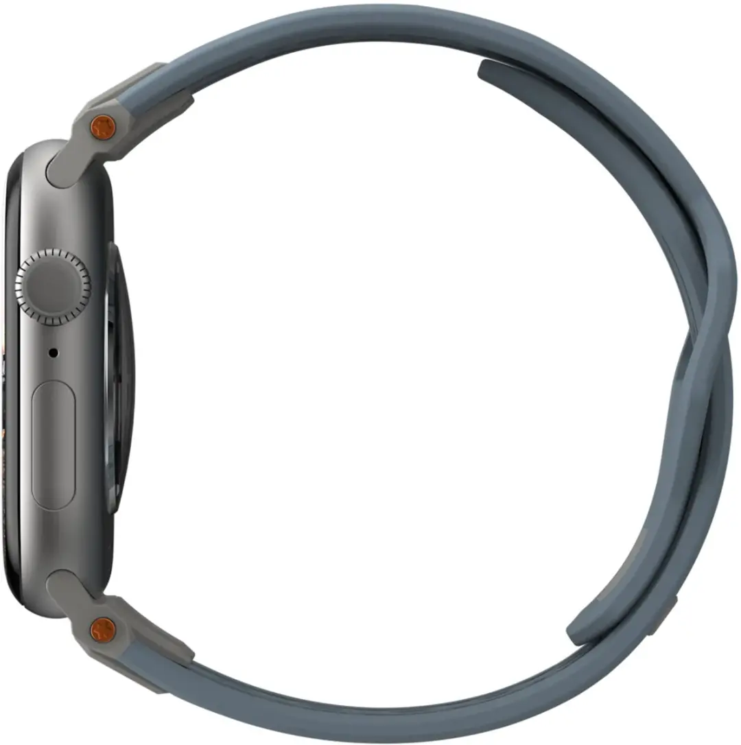 UAG Monarch Siliconenbandje Apple Watch 44/45/46/49mm - Cloud Blue/Titanium - afbeelding 4 van 6