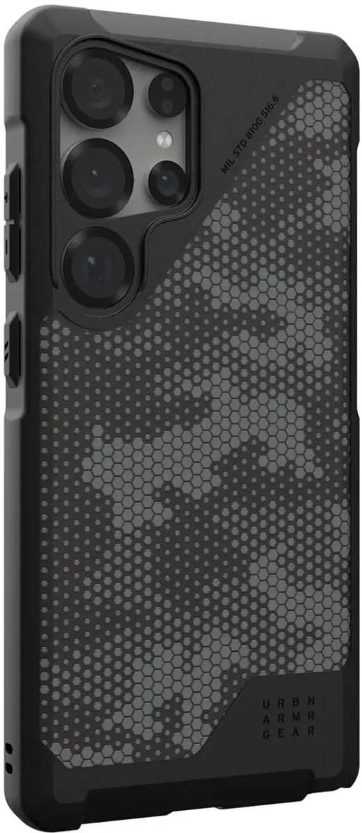 Urban Armor Gear Metropolis LT Backcover - Samsung Galaxy S25 Ultra - Micro Hex Camo - Grijs - afbeelding 2 van 6