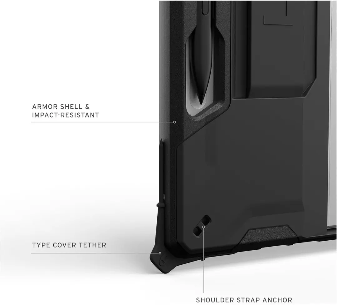 Urban Armor Gear Scout Backcover 324022114040 - Microsoft Surface Pro 12 - Zwart - afbeelding 6 van 6