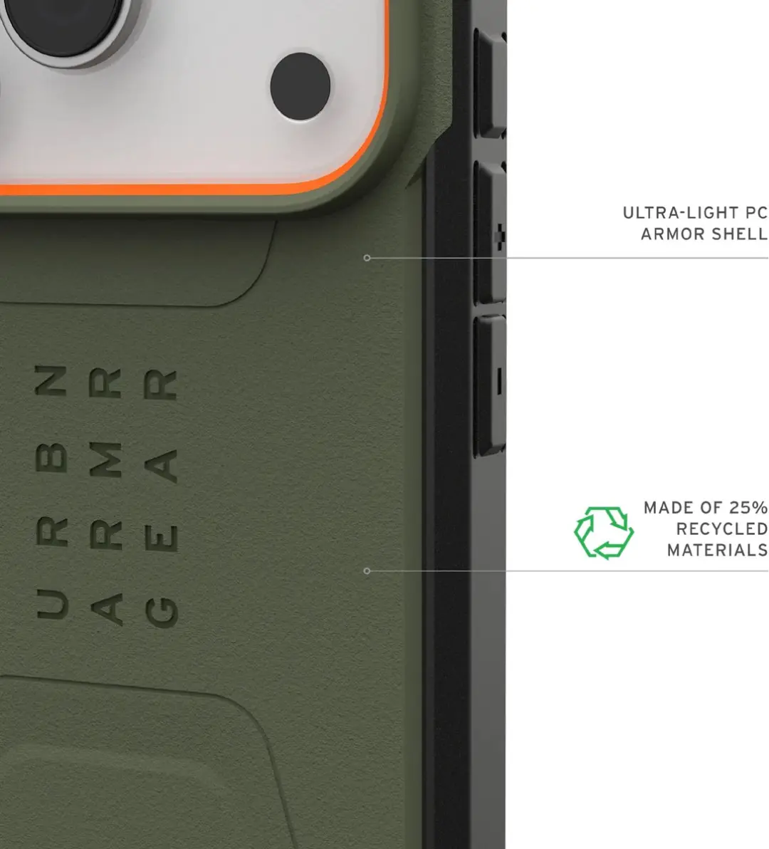 Urban Armor Gear Civilian Magsafe Hoesje iPhone 17 Pro - 840283923050 - Zwart - afbeelding 5 van 6