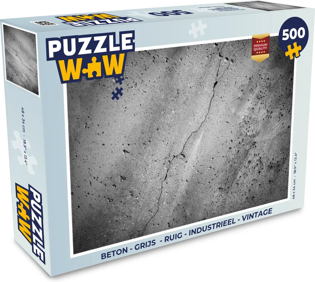 PuzzleWow Industrieel Beton Legpuzzel 500 Stuks - Multicolor