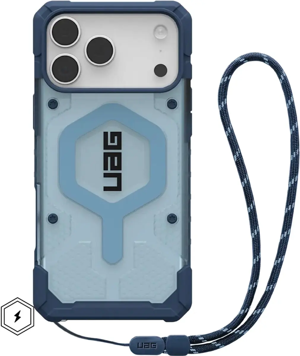 Urban Armor Gear Pathfinder 1145521BV03 Backcover - iPhone 17 Pro Max - Transparant - Blauwe Lanyard - afbeelding 6 van 6
