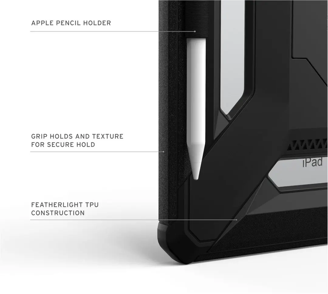 Urban Armor Gear Scout Plus Backcover iPad 11/10 - Zwart - afbeelding 4 van 6