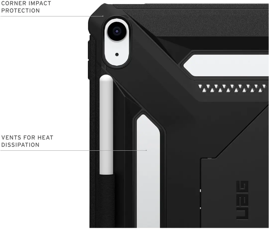 Urban Armor Gear Scout Plus Backcover iPad 11/10 - Zwart - afbeelding 2 van 6