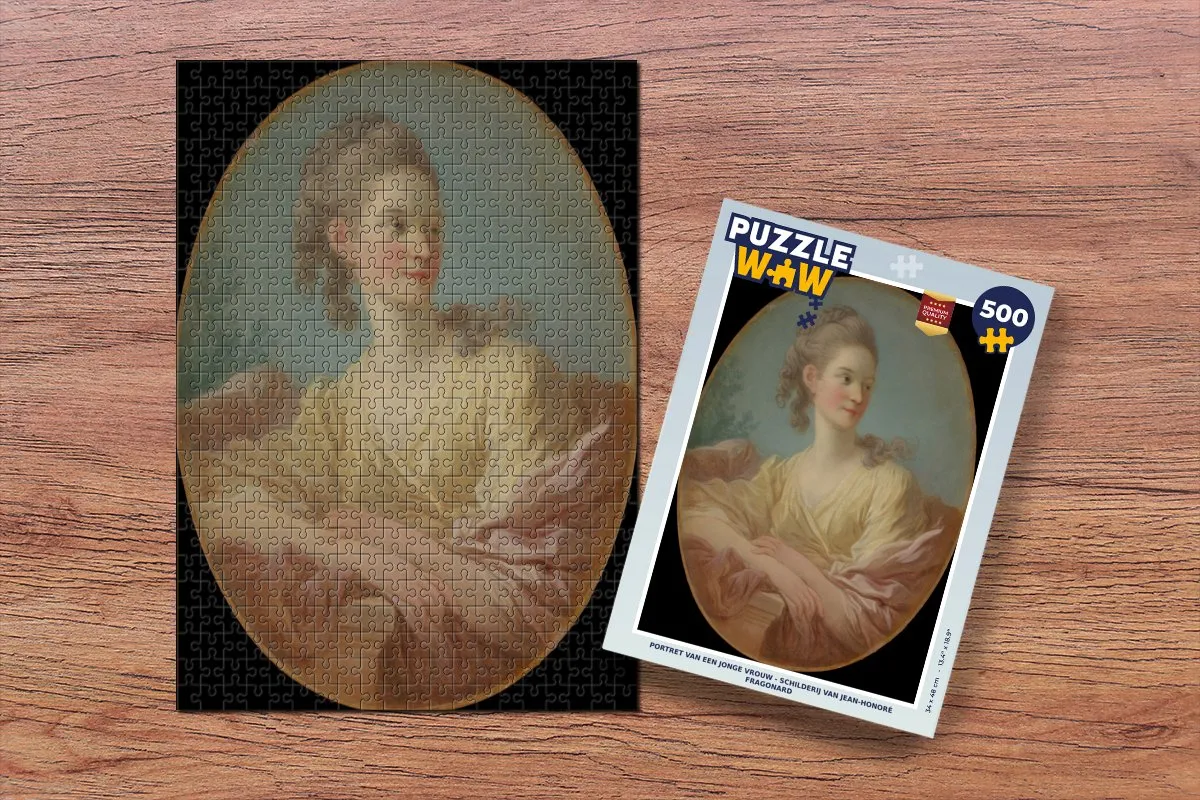 PuzzleWow Portret van een jonge vrouw Legpuzzel 500 Stuks - Multicolor