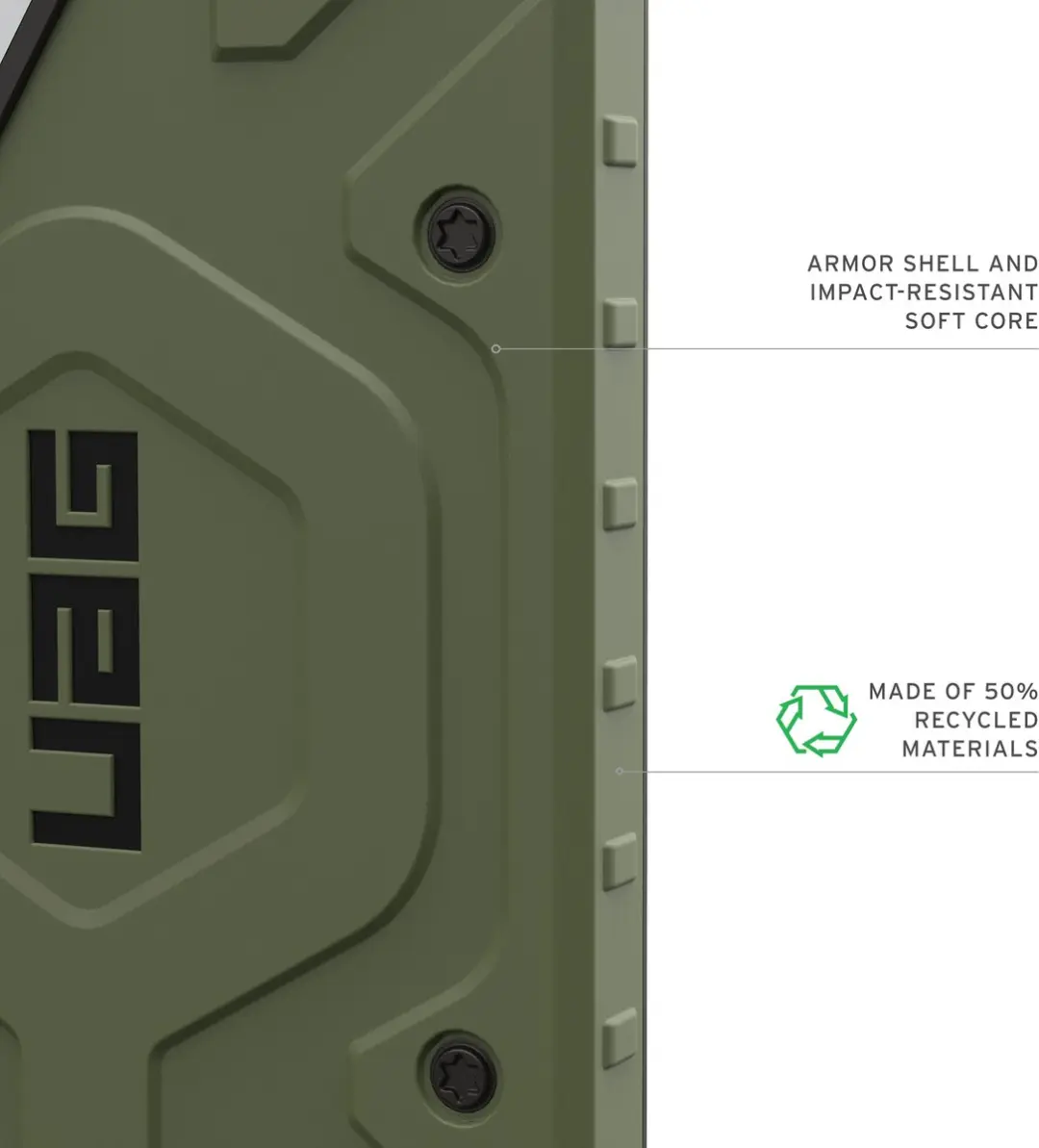 Urban Armor Gear Pathfinder Backcover S26 Ultra - Groen - 214530117272 - afbeelding 5 van 6