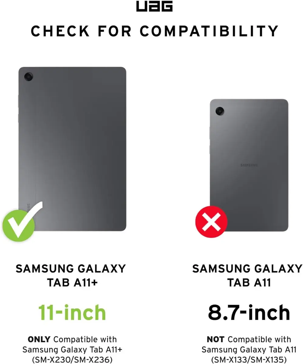 Urban Armor Gear Scout Backcover Galaxy Tab A9/A11 Plus - Zwart - afbeelding 2 van 6
