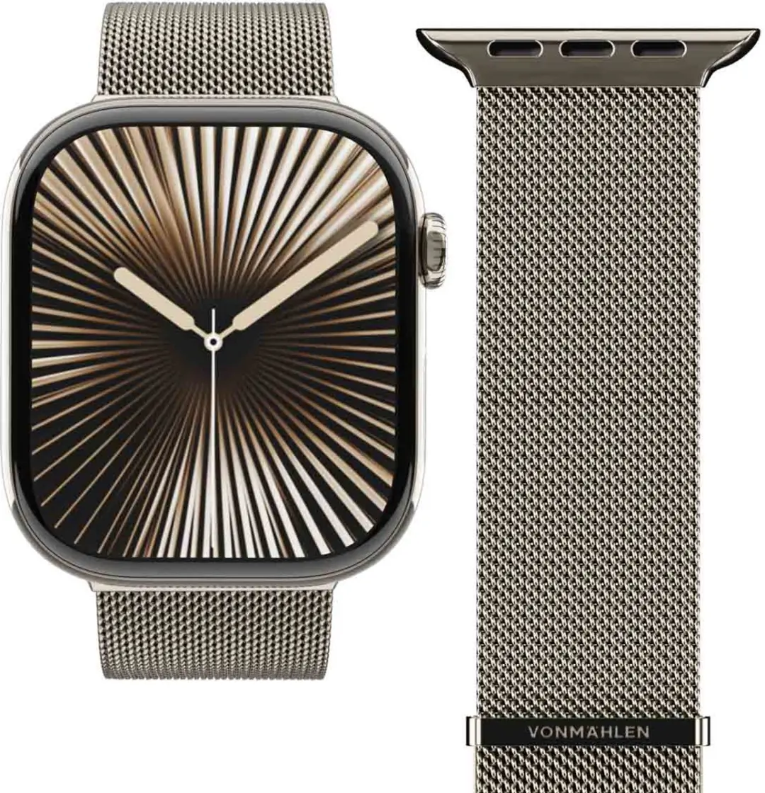 Vonmählen Milanese Loop 2 Apple Watch Band - 44/45/46/49mm Desert Sand - afbeelding 4 van 6