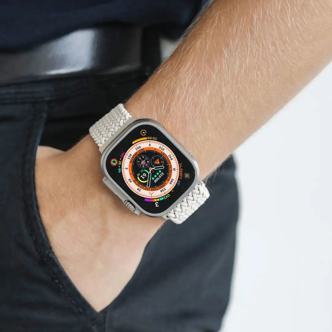 Vonmählen Woven Loop Bandje Apple Watch - Cream - afbeelding 4 van 5