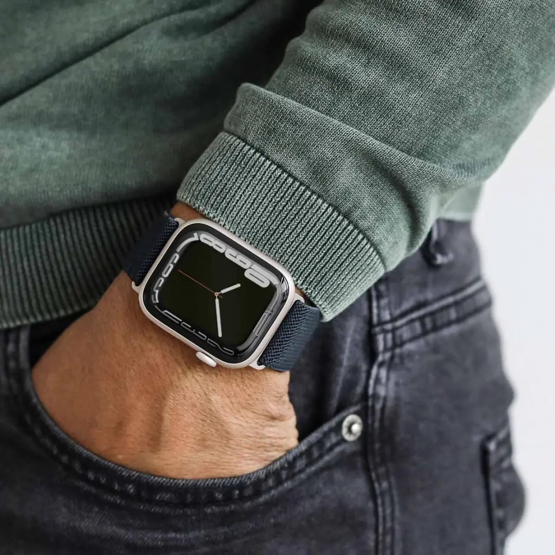Vonmählen Classic Nylon Loop Bandje Apple Watch - Navy - afbeelding 4 van 6