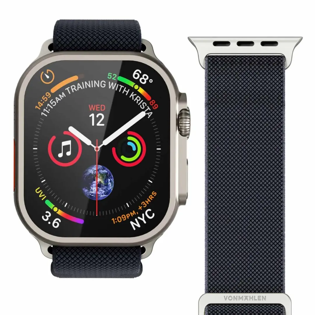 Vonmählen Classic Nylon Loop Bandje Apple Watch - Navy - afbeelding 3 van 6