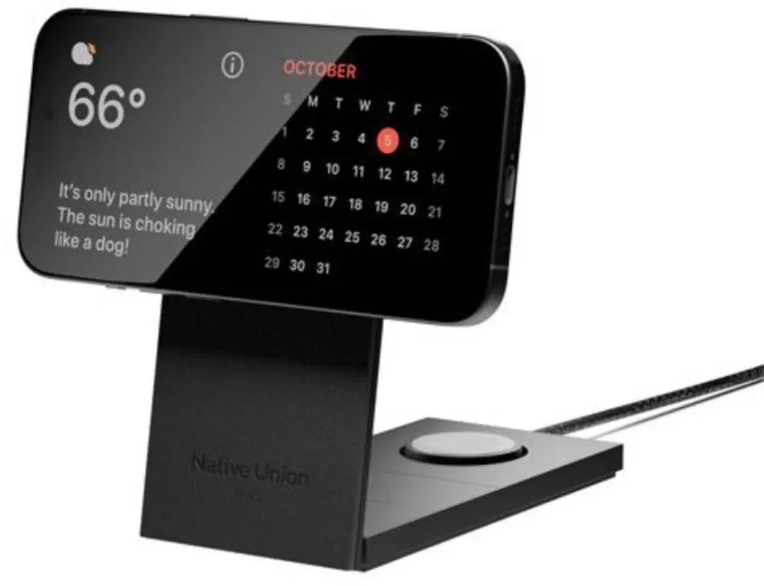 Native Union Rise 3in1 MagSafe Qi2 Draadloos Laadstation - 15W - Zwart