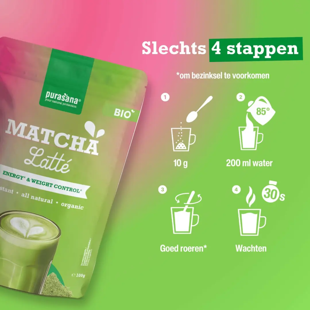Purasana Biologische Matcha Latte Poeder 100g