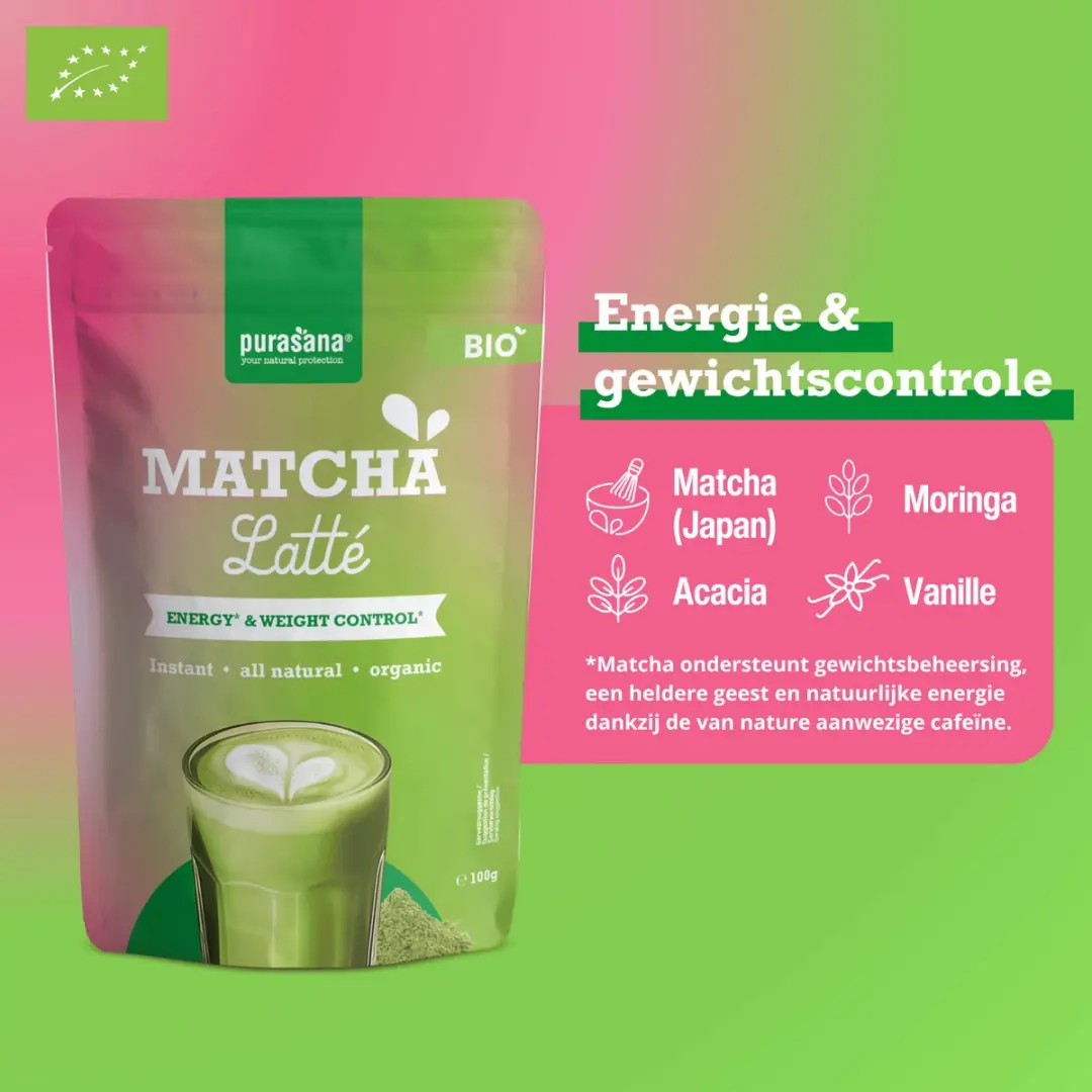Purasana Biologische Matcha Latte Poeder 100g
