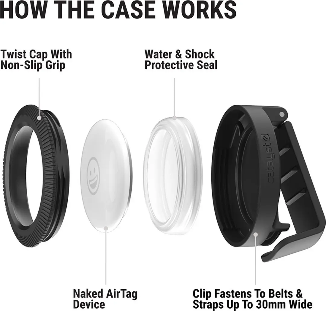 Catalyst Clip It CATATG1CPBLK AirTag Hoes - Zwart - afbeelding 6 van 6