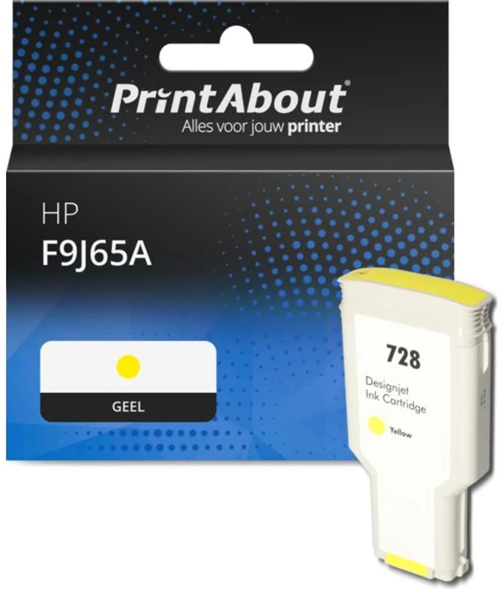 PrintAbout Inktcartridge F9J65A Geel