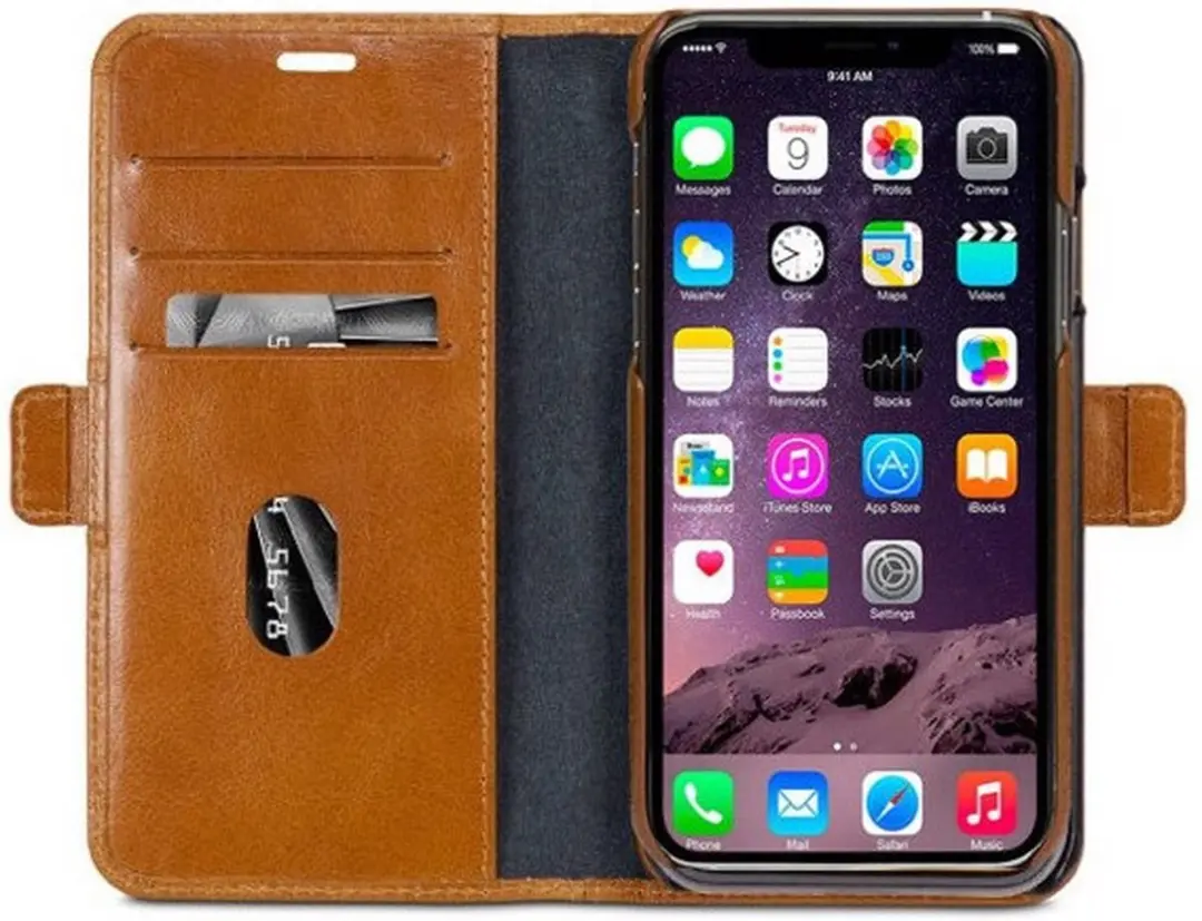 dbramante1928 iPhone 12/12 Pro Bookcase Hoesje - Effen Cognac