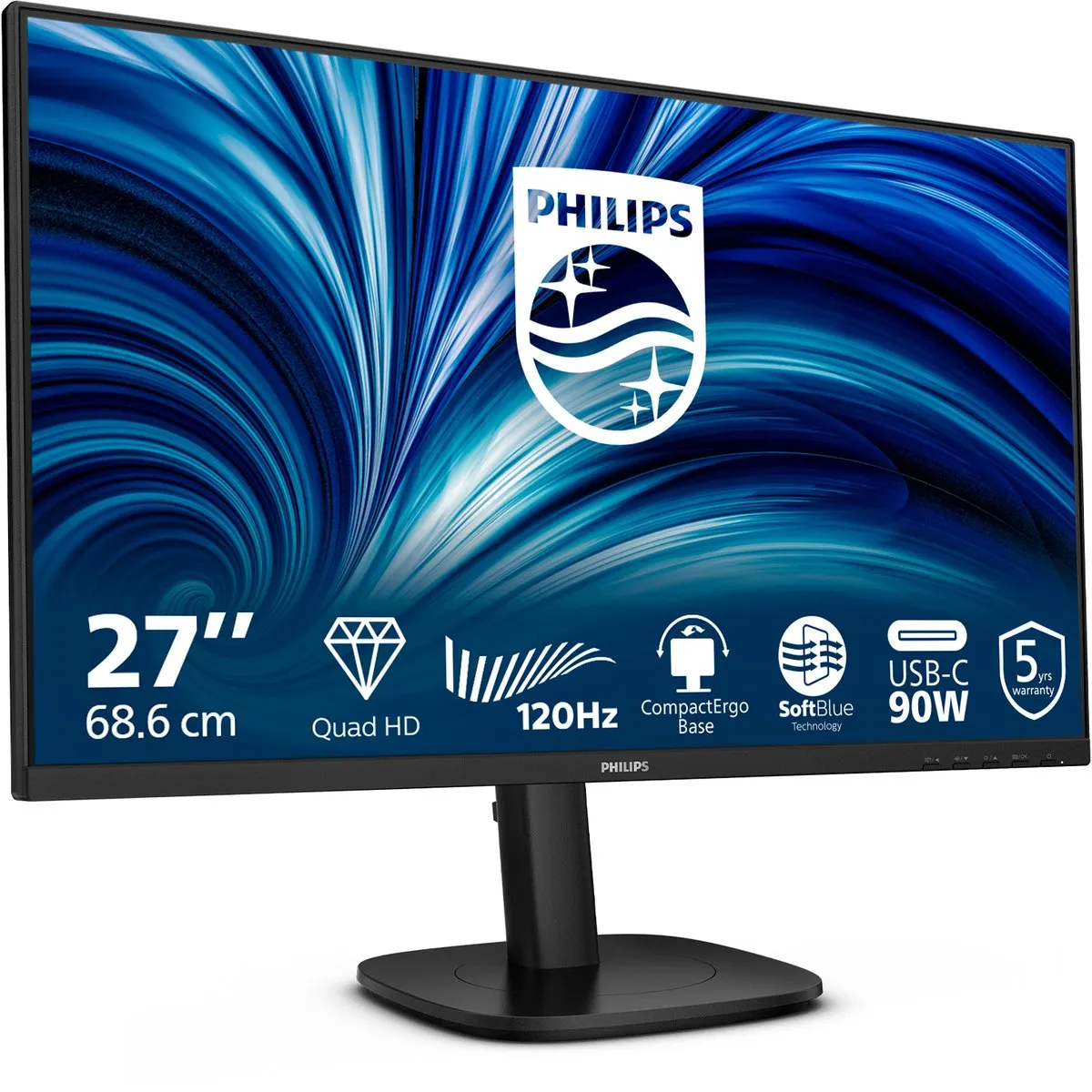 Philips 3000 Series 27B2U3601/00 Monitor 27" QHD - Zwart - afbeelding 6 van 6