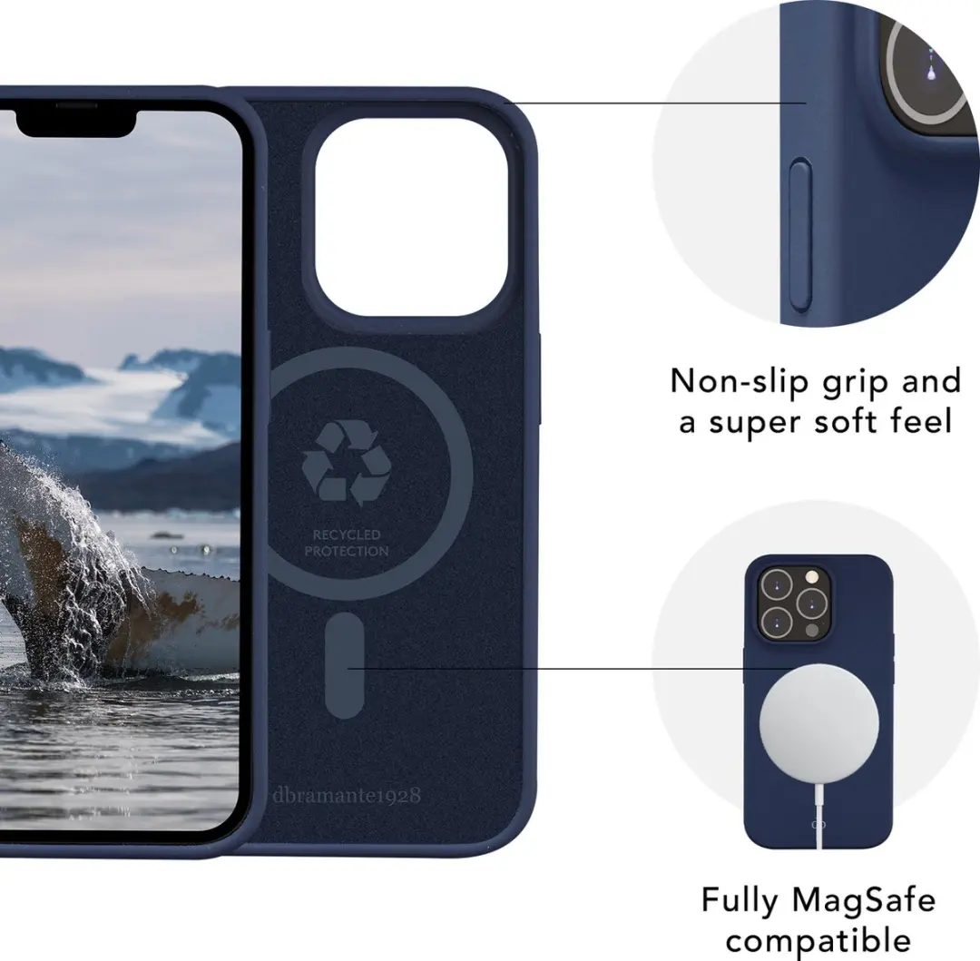dbramante1928 Monaco Hoesje iPhone 14 Plus - Blauw - MagSafe
