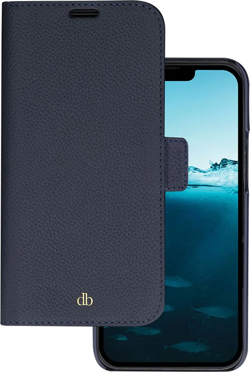dbramante1928 iPhone 14 Pro Max Hoesje - Effen Donkerblauw Leer