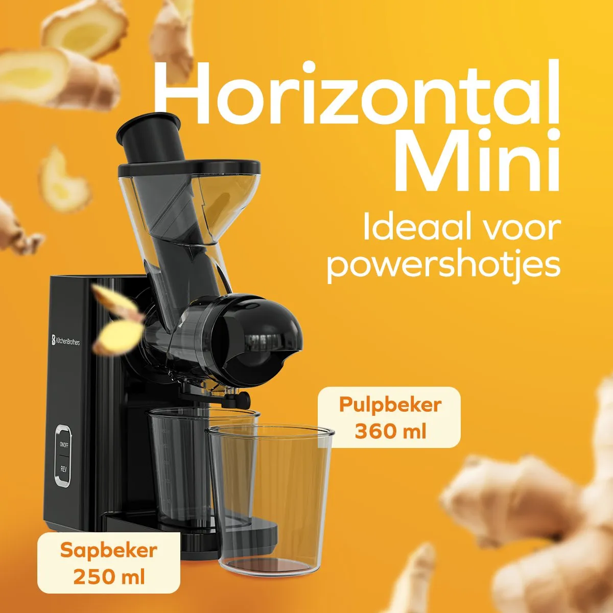 KitchenBrothers KB1004137 Slowjuicer - 400ml - Zwart