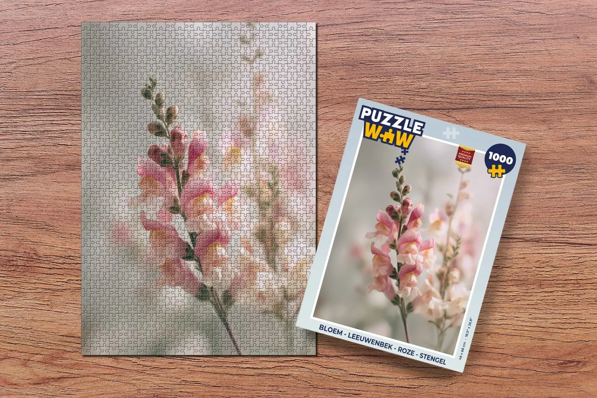 PuzzleWow Legpuzzel Leeuwenbek Roze 1000 Stuks
