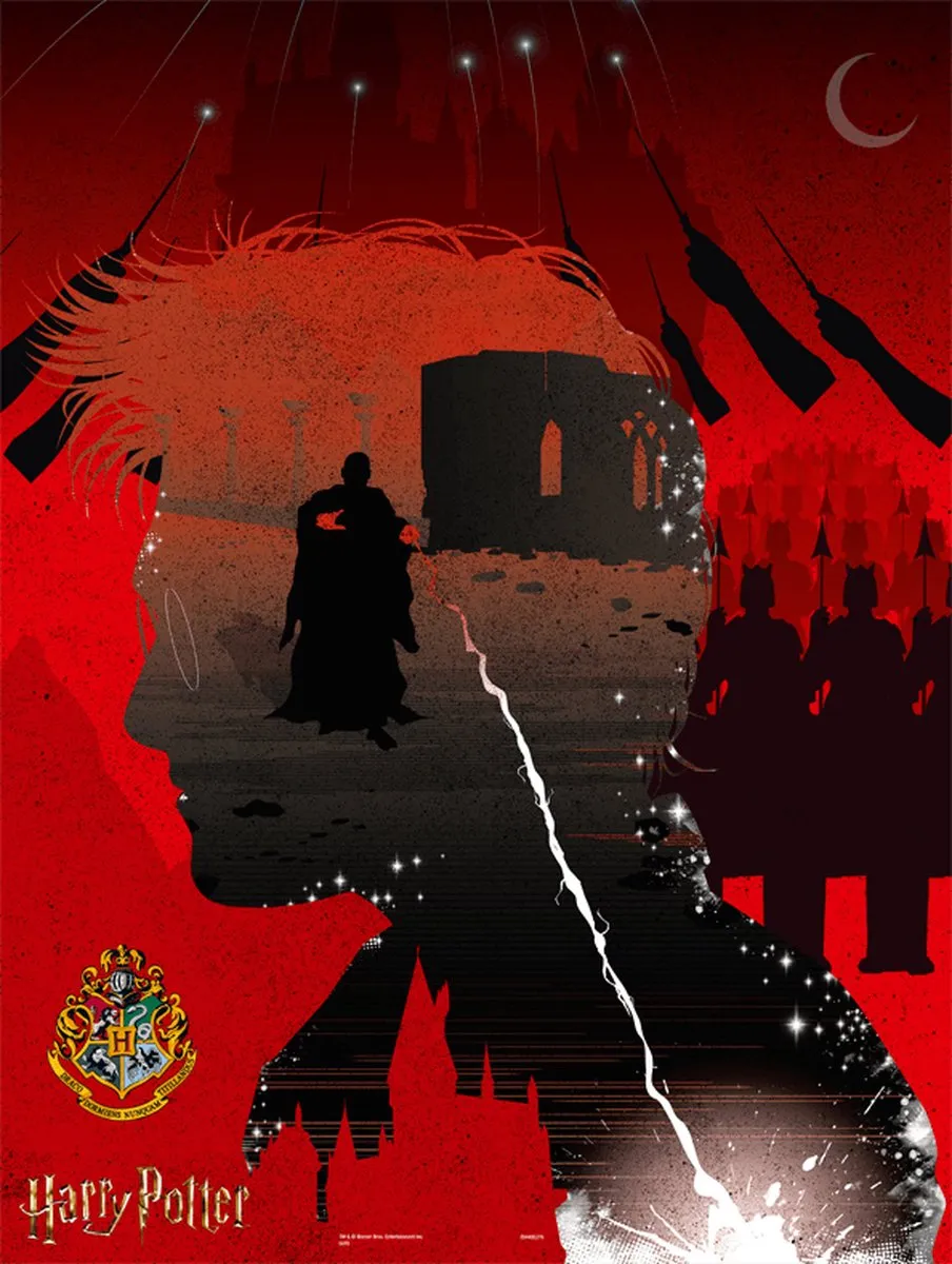 Harry Potter, Puzzel 1000 stukjes Geheime Gruzielement Toverwereld om in elkaar te zetten, Zwart / Rood