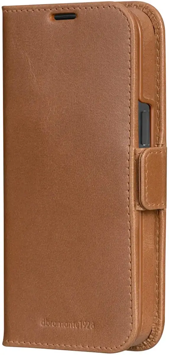 dbramante1928 Bookcase Hoesje iPhone 16e - Cognac - 4 Pasjes - Magnetisch