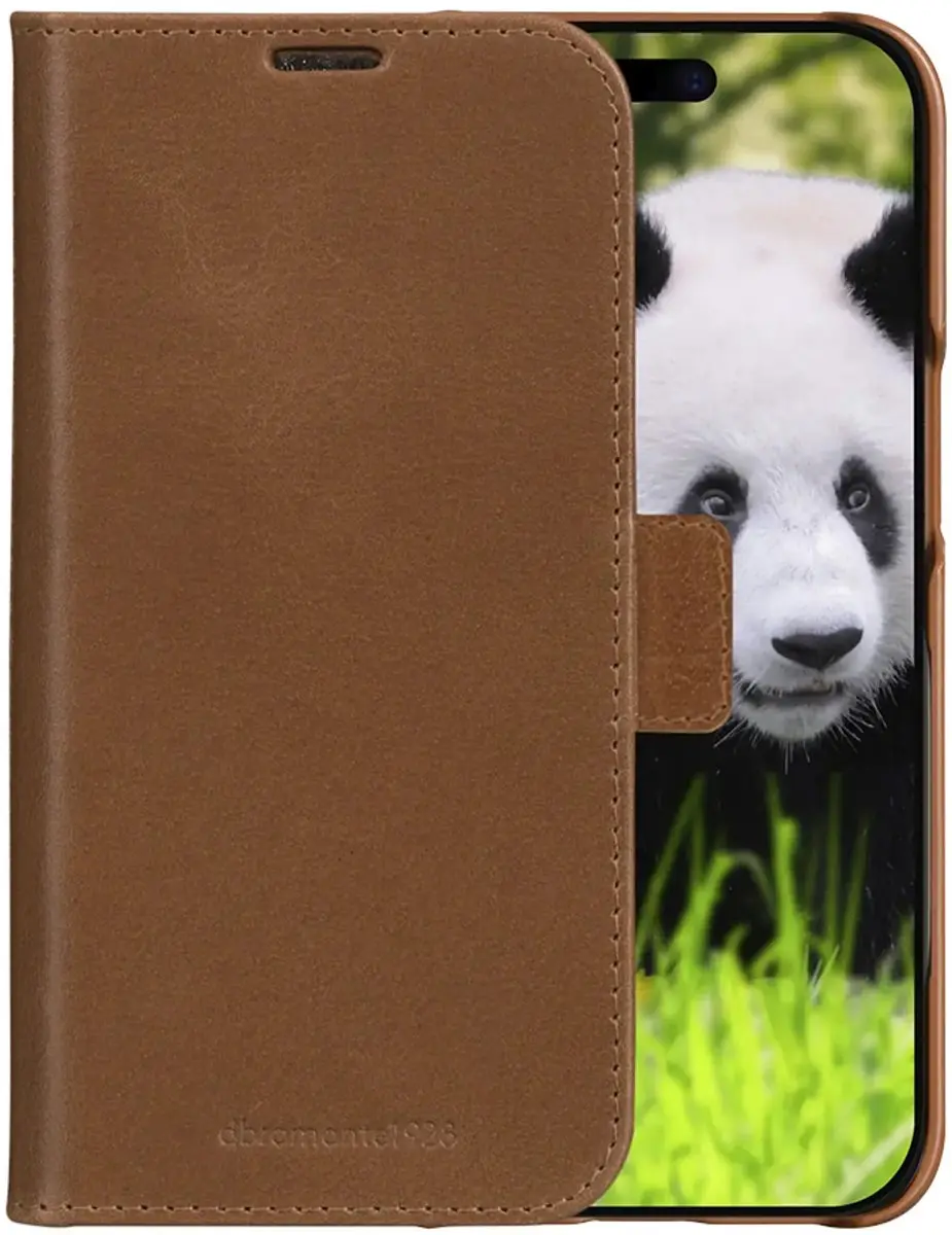 dbramante1928 Bookcase Hoesje iPhone 16e - Cognac - 4 Pasjes - Magnetisch