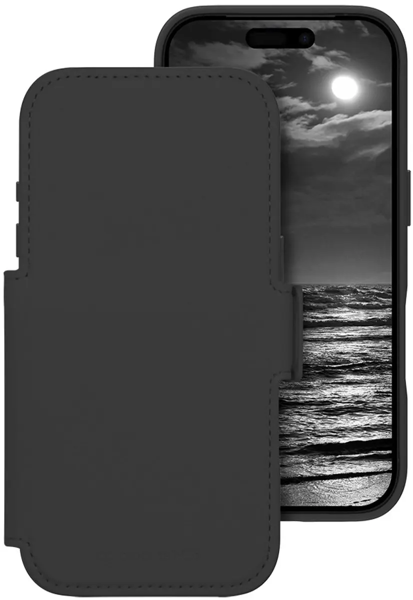 dbramante1928 Bookcase Hoesje iPhone 17 Pro - Zwart - Kunstleer - 4 Pasjes