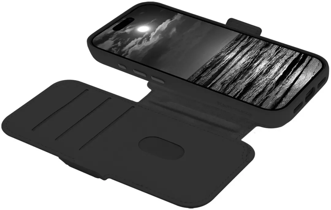 dbramante1928 Bookcase Hoesje iPhone 17 Pro - Zwart - Kunstleer - 4 Pasjes