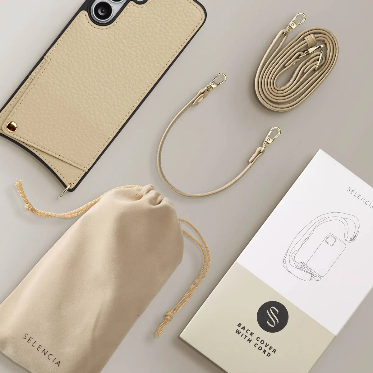 Selencia Hoesje Samsung Galaxy S25 FE Beige - 2 Pasjes - afbeelding 6 van 6