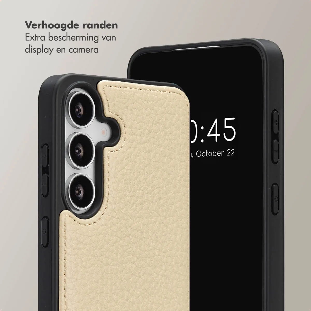 Selencia Hoesje Samsung Galaxy S25 FE Beige - 2 Pasjes