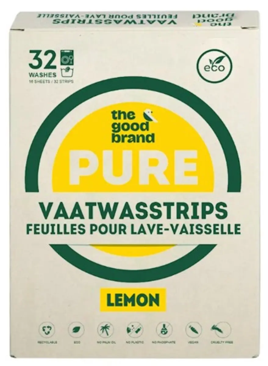 The Good Brand Vaatwasstrips Lemon 32 Stuks