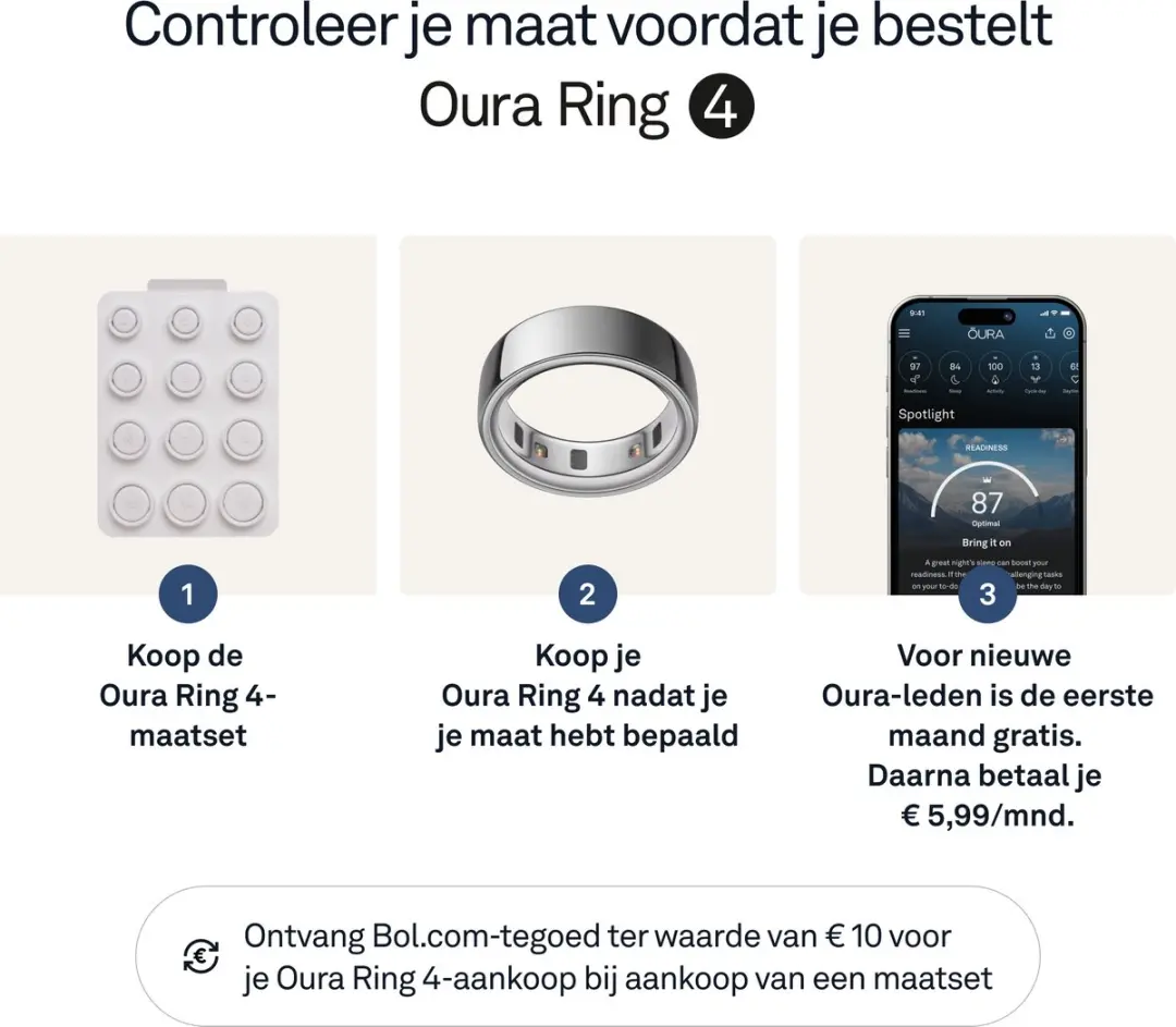 Oura Ring 4 - Maat 6 - Zilver - afbeelding 2 van 6