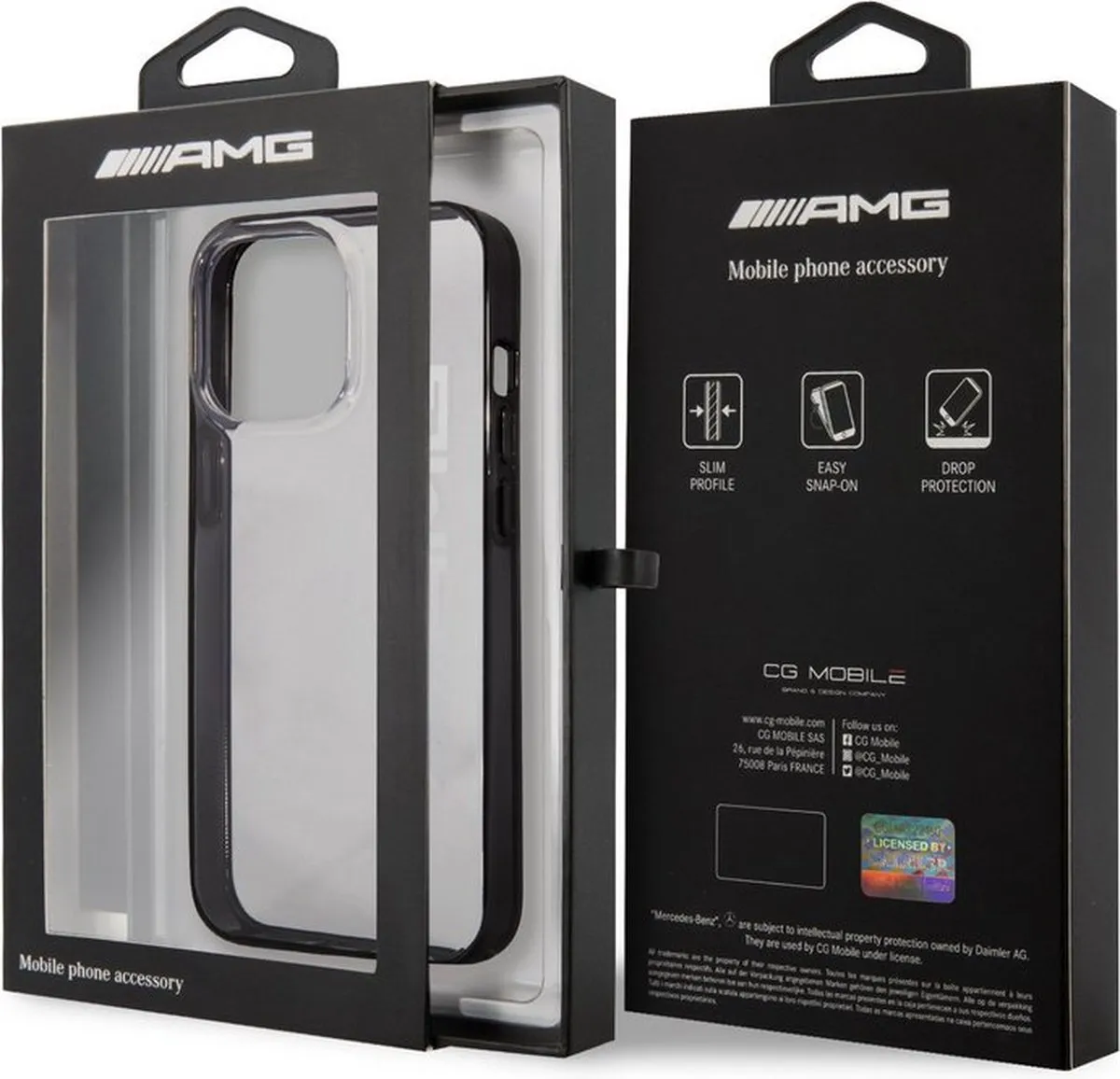 Mercedes-AMG iPhone 12 Pro Max Back Cover - Transparant Metallic Black - afbeelding 4 van 6