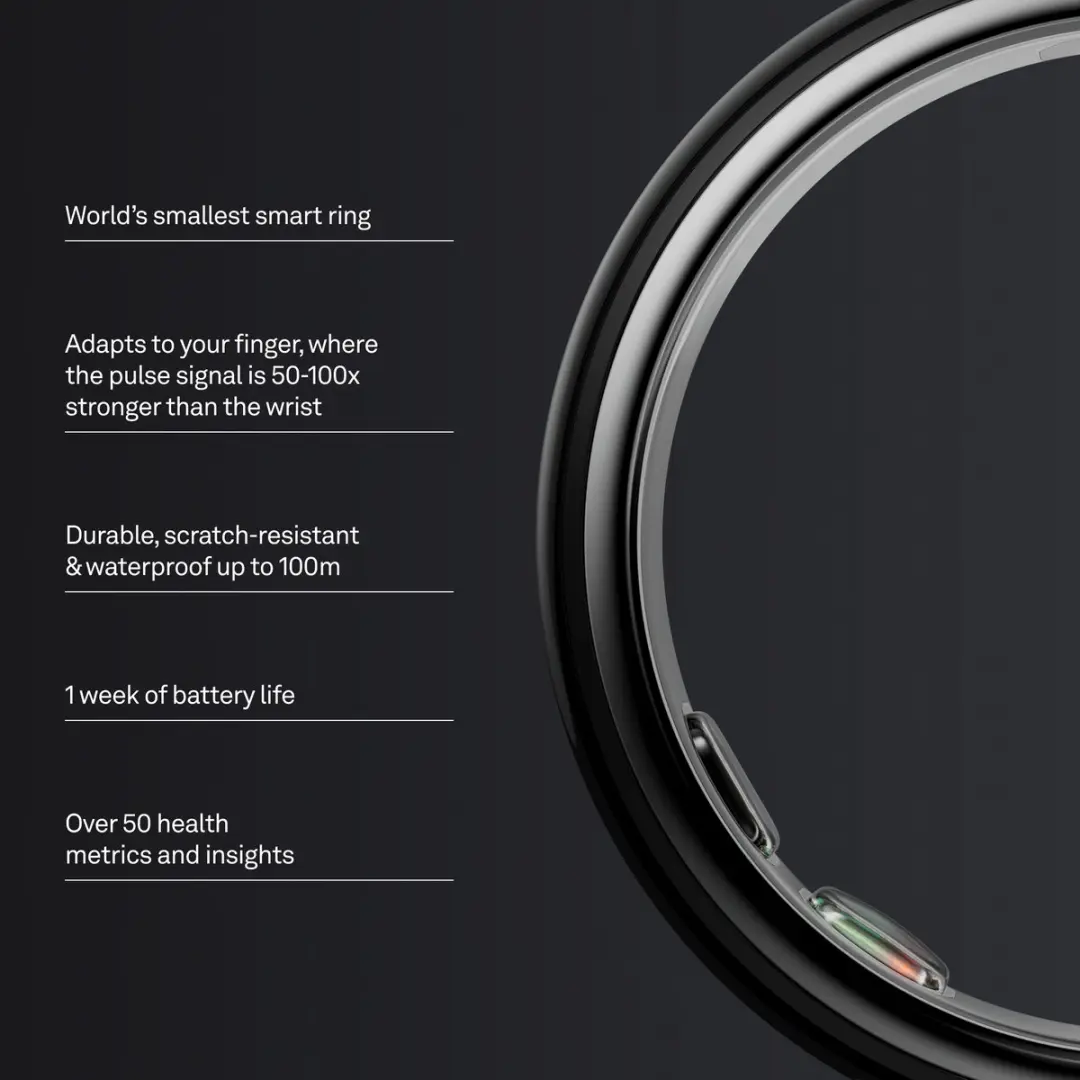 Oura Ring 5 - Maat 13 - Zwart - afbeelding 3 van 6