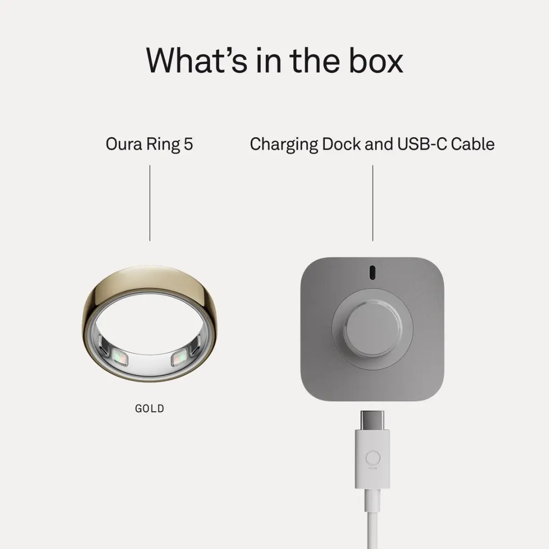 Oura Ring 5 Smartring - Maat 8 - Goud - afbeelding 5 van 6