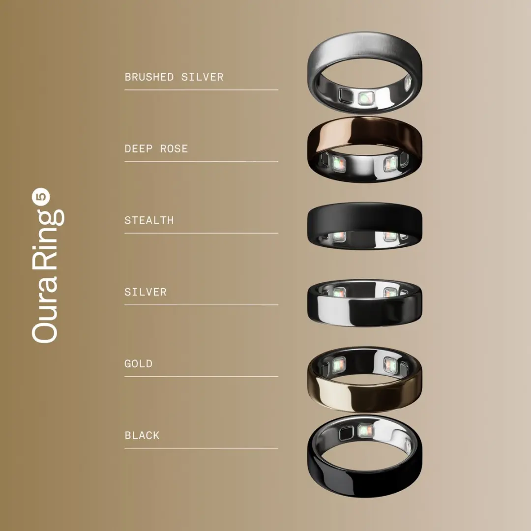 Oura Ring 5 Smartring - Maat 8 - Goud - afbeelding 6 van 6