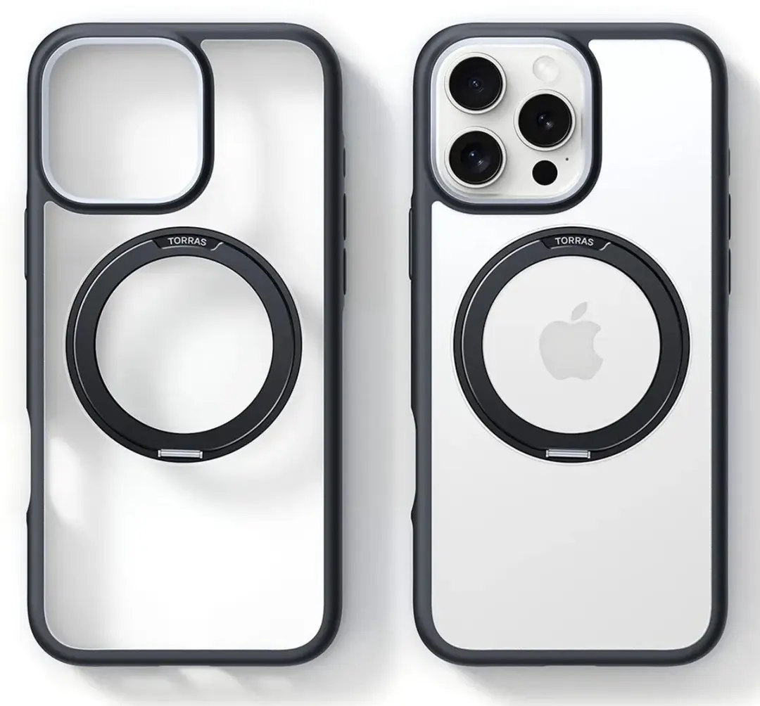 Torras UPRO Ostand R Fusion Hoesje iPhone 16 Pro Max - Zwart - afbeelding 3 van 6
