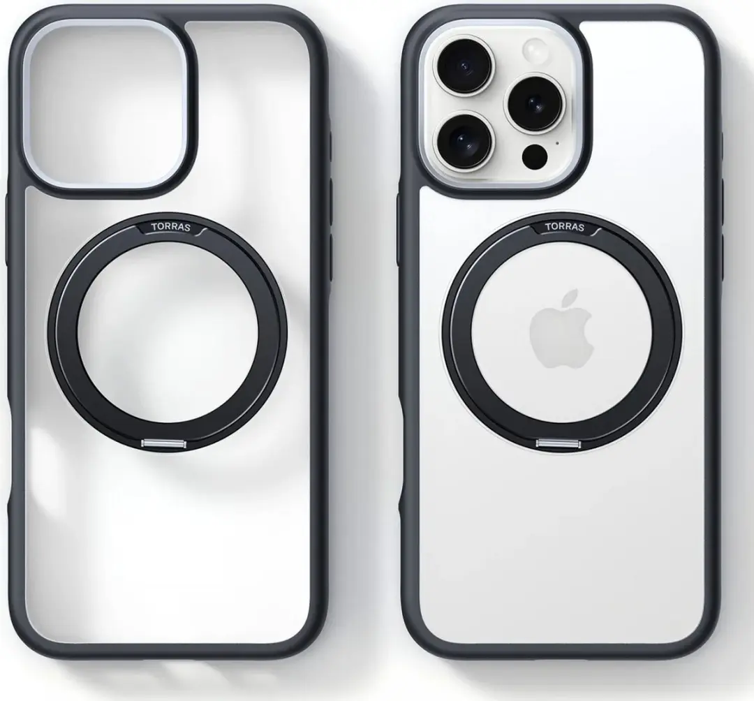 Torras UPRO Ostand R Fusion Hoesje iPhone 16 Pro Max - Zwart - afbeelding 4 van 6