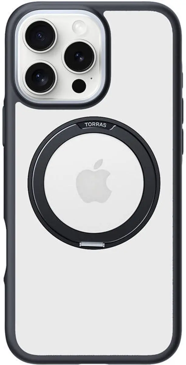 Torras UPRO Ostand R Fusion Hoesje iPhone 16 Pro Max - Zwart - afbeelding 2 van 6