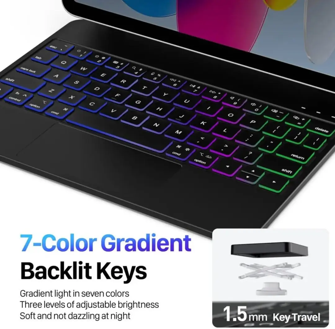 Dux Ducis Bluetooth Toetsenbordhoes iPad 11/10,9 - Zwart - afbeelding 6 van 6