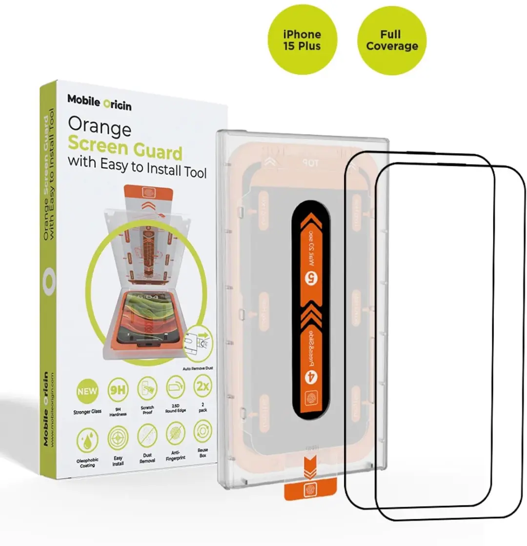 Mobile Origin Oranje Screen Guard iPhone 15 Plus - 2 Stuks