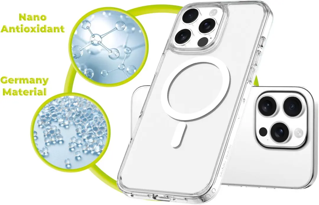 Mobile Origin MagSafe Hybrid Hoesje iPhone 16 Pro - Transparant - MPN 8594215996309