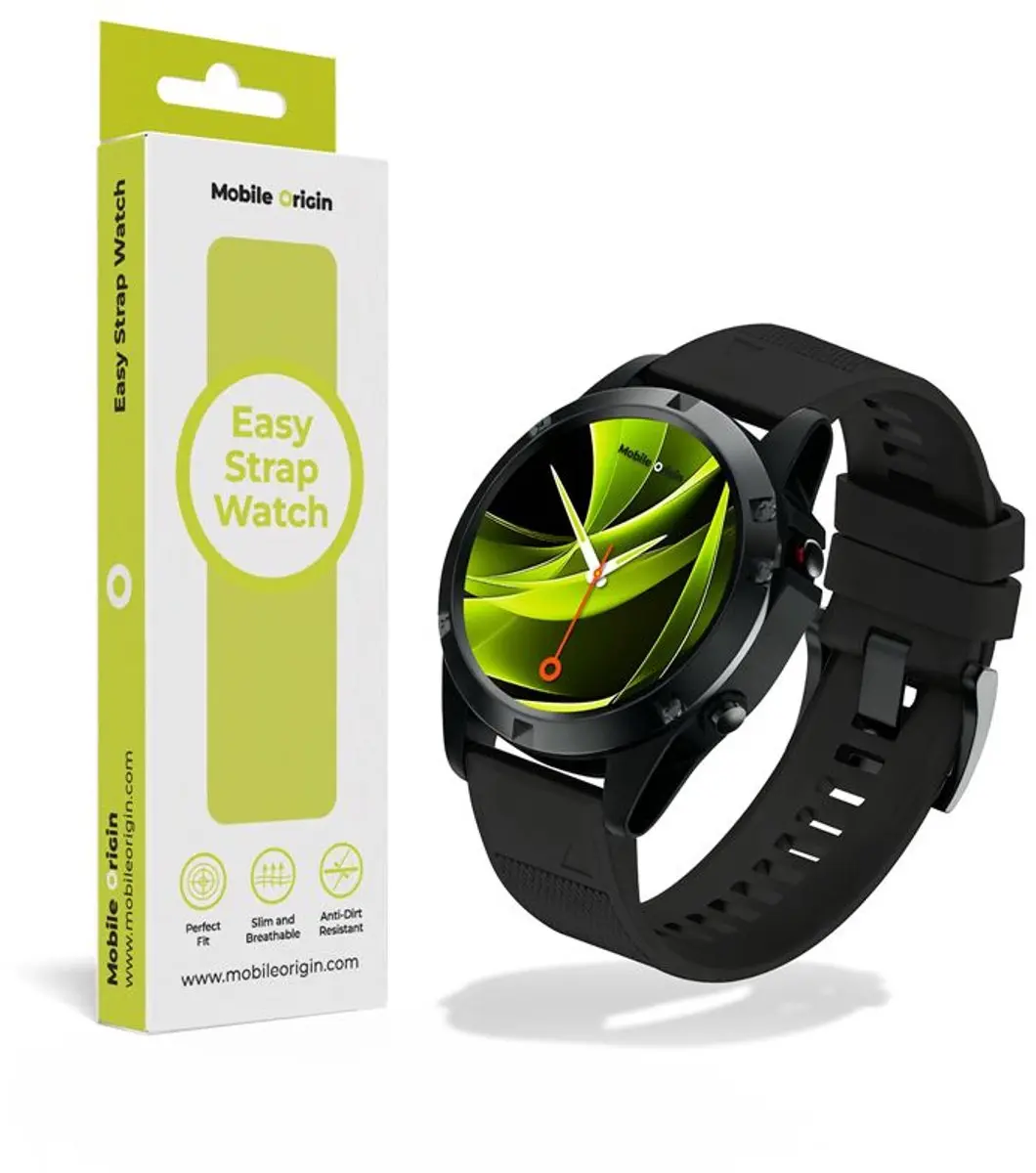 Mobile Origin Easy Strap Horloge 22Mm Zwart