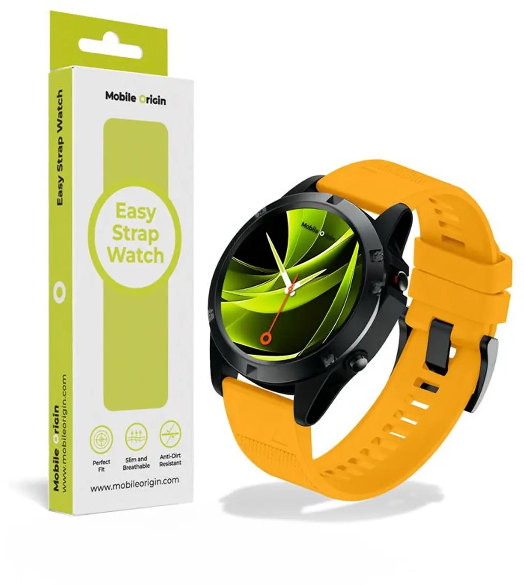 Mobile Origin Easy Strap Horloge 22Mm Geel